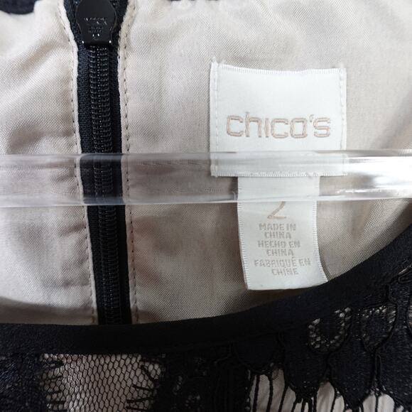 Chico's Black Lace Sleeveless Shift Dress - Picture 7 of 8